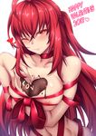  ;) ahoge areola_slip areolae bangs blush breast_hold breasts chocolate_on_breasts closed_mouth collarbone commentary_request dated elesis_(elsword) elsword fi-san half_updo happy_valentine heart heart-shaped_pupils large_breasts long_hair naked_ribbon one_eye_closed red_eyes red_hair red_ribbon ribbon smile solo symbol-shaped_pupils upper_body valentine very_long_hair 