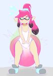  blush cephalopod diaper embarrassed feces girly green_eyes hair hyper hyper_feces hyper_mess hyper_soiling inkling male marine messy_diaper nintendo pink_hair scat soiling solo splatoon squid tobicake video_games 