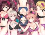  :o arm_up ass bangs bikini black_bikini_top black_gloves black_hair blonde_hair blue_eyes breasts brown_hair cleavage flower gloves green_eyes hair_flower hair_ornament hayami_kanade heart ichinose_shiki idolmaster idolmaster_cinderella_girls jougasaki_mika large_breasts lipps_(idolmaster) lipstick long_hair looking_at_viewer makeup mismatched_bikini miyamoto_frederica multiple_girls navel o-ring o-ring_top otsuki38 parted_bangs petals pink_hair polka_dot polka_dot_bikini polka_dot_bikini_bottom purple_bikini_bottom shiomi_shuuko short_hair smile swimsuit yellow_eyes 