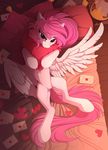  bed equine female feral friendship_is_magic horn looking_at_viewer mammal my_little_pony princess_celestia_(mlp) solo winged_unicorn wings yakovlev-vad young 