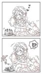  2koma cake comic food mahou_shoujo_ikusei_keikaku mahou_shoujo_ikusei_keikaku_limited md5_mismatch monochrome solo sonia_bean taega_chima 