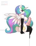  2017 animal_genitalia animal_penis anthro anthrofied areola breasts butt clothing cutie_mark dickgirl dock equine equine_penis erection eyelashes feathered_wings feathers friendship_is_magic hair hi_res horn intersex kloudmutt legwear long_hair mammal multicolored_hair multicolored_tail my_little_pony nipples penis princess_celestia_(mlp) purple_eyes rubber simple_background sitting solo vein white_background white_feathers winged_unicorn wings 