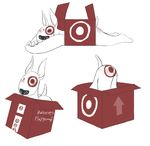  bullseye_(target) butt canine cardboard_box cseed dog male mammal solo 