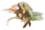  animal_ears boots cat_ears cat_tail fuhito green_eyes lamento long_hair male_focus orange_hair shui_(lamento) simple_background solo tail very_long_hair white_background 