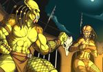  alien big_breasts breasts cleavage clothed clothing duo female mad-project male predator_(copyright) predator_(species) topless 