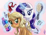  2012 applejack_(mlp) blush cute digital_media_(artwork) duo equine female friendship_is_magic hairbrush horn horse humor mammal my_little_pony pony rarity_(mlp) unicorn whitediamonds 