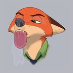  disney fur half-closed_eyes humor male multicolored_fur nick_wilde orange_fur simple_background solo teeth the_giant_hamster tongue tongue_out what zootopia 