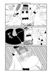  2girls 4koma arms_up bean closed_eyes club collar comic eating fangs greyscale highres horns kantai_collection long_hair mamemaki mittens monochrome moomin moomintroll multiple_girls muppo northern_ocean_hime oni_costume oni_mask open_mouth pain revision ricocheting sazanami_konami setsubun shinkaisei-kan sidelocks spiked_club spit_take spitting throwing translated uvula weapon wooden_box 