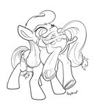  2017 applejack_(mlp) black_and_white cutie_mark duo earth_pony equine female feral friendship_is_magic hair hi_res hooves horse line_art long_hair mammal monochrome my_little_pony oral pony ponythroat saliva tatzljack tatzlpony tentacle_tongue tentacles tongue underhoof vore 