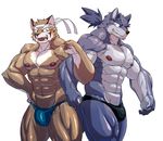  abs anthro biceps bulge canine male mammal muscular nipples tsukigata 