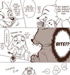  anthro benjamin_clawhauser canine cha cheetah clothing comic disney english_text feline female fox fur judy_hopps lagomorph male mammal nick_wilde rabbit text zootopia 