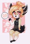  &lt;3 &lt;3_eyes anthro canine chibi clothed clothing female honesty_(artist) looking_at_viewer mammal smile solo 