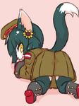  artist_request cat cat_busters furry green_hair military_hat military_outfit short_hair yellow_eyes 