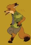  anthro canine cat78952 clothed clothing disney fox fur hawaiian_shirt lagomorph male mammal nick_wilde orange_fur shirt zootopia 