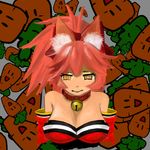  animal_ears bad_id bad_pixiv_id bell bell_collar breasts carrot cleavage collar fate/grand_order fate_(series) food fox_ears hair_ribbon highres large_breasts long_hair looking_at_viewer paws pink_hair ribbon solo tamamo_(fate)_(all) tamamo_cat_(fate) tamamo_no_mae_(fate) vegetable yellow_eyes 