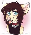  anthro canine clothed clothing collar honesty_(artist) looking_at_viewer male mammal smile solo tongue tongue_out 