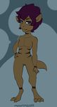  anthro dinosaur featureless_crotch hair looking_at_viewer male nude puccaruu raptor solo standing theropod 