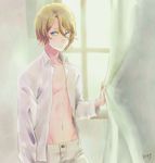  artist_name bad_id bad_pixiv_id bleach blonde_hair blue_eyes curtains jugram_haschwalth male_focus open_clothes open_shirt ronisuke shirt solo upper_body window 