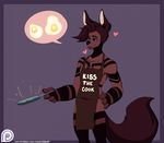  &lt;3 anthro apron canine clothed clothing ear_piercing male mammal patreon piercing puccaruu smile solo standing 