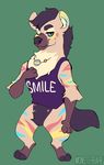  anthro bottomless clothed clothing fur hair hyena looking_at_viewer male mammal puccaruu smile solo standing 