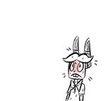  2015 animatronic anthro blush bonnie_(fnaf) bow_tie buckteeth five_nights_at_freddy&#039;s frown inkyfrog lagomorph machine male mammal rabbit reaction_image restricted_palette robot simple_background solo sweat sweatdrop teeth video_games white_background 