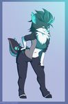  anthro canine clothed clothing female fur hair looking_at_viewer mammal puccaruu smile solo standing teeth wide_hips 