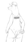  2017 akiric anthro bear black_and_white butt clothed clothing disney english_text female hat major_friedkin_(zootopia) mammal monochrome one-piece_swimsuit polar_bear rear_view simple_background smile swimsuit text white_background zootopia 