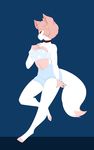  anthro breasts canine clothed clothing ear_piercing eyes_closed female fur hair mammal navel piercing puccaruu solo 