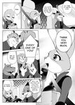  anthro bear canine clothing comic disney elephant feline fur hippopotamus judy_hopps lagomorph lion male mammal namagakiokami nick_wilde polar_bear rabbit text uniform wolf zootopia 