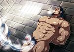  1boy abs against_wall bara blush erection male_focus muscle nipples nude pecs penis solo_focus the_legend_of_avatar the_legend_of_korra water wince zelo-lee 