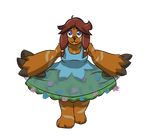  anyes claws clothing dress female flower fur mammal plant simple_background sloth solo tartaurus 