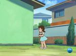  1girl animated animated_gif brown_hair doraemon legs minamoto_shizuka panties skirt underwear wind 