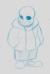  animated_skeleton bone clothing hoodie kirstine sans_(undertale) shorts skeleton slippers smile undead undertale video_games 