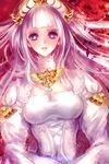  1girl blue_eyes breasts copyright_name crown dress grey_hair jewelry lailah_(tales) lips long_hair open_mouth tales_of_(series) tales_of_zestiria 