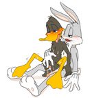  &lt;3 &lt;3_eyes after_sex anthro avian bird blush buckteeth bugs_bunny chest_tuft clothing cum cum_covered cum_from_pussy cum_in_mouth cum_in_pussy cum_inside cum_on_chest cum_on_leg cuntboy daffy_duck duck erection feathers feet fur gloves hair hand_on_hip intersex lagomorph looney_tunes male male/male mammal messy open_mouth pawpads penis pussy rabbit sex simple_background sitting spread_pussy spreading sweat tears teeth tongue tongue_out trebling tuft warner_brothers whiskers zehn 