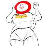  18+_adults_only_sign animate_inanimate breasts cartoon_cartoons clothing embarrassed female not_furry pussy sweat sweater unknown_artist 