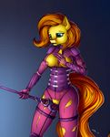  2017 absurd_res anthro areola blue_eyes breasts clothed clothing earth_pony equine eyelashes fan_character female fully_clothed hair hi_res holding_object holding_weapon horse mammal masturbation melee_weapon my_little_pony neko-me nipples open_mouth orange_hair pony pussy pussy_juice solo sword torn_clothing weapon 