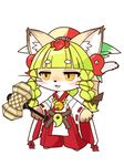  artist_request brown_eyes cat_busters character_request fullbokko_heroes furry green_hair japanese_clothes open_mouth short_hair style_parody 