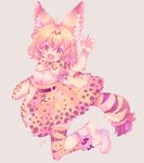  animal_ears animal_print bare_shoulders belt blonde_hair boots elbow_gloves gloves kemono_friends komusun looking_at_viewer open_mouth serval_(kemono_friends) serval_ears serval_print serval_tail shirt short_hair simple_background skirt sleeveless sleeveless_shirt solo tail thighhighs white_footwear white_shirt yellow_eyes zettai_ryouiki 