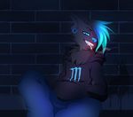  anthro canine cigarette clothed clothing fur hair hoodie looking_at_viewer male mammal notched_ear puccaruu smile solo 