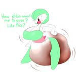  big_breasts breasts cleavage clothed clothing dialogue diaper english_text feces female gardevoir hyper hyper_feces hyper_mess hyper_soiling messy_diaper nintendo open_mouth pok&eacute;mon red_eyes scat sir-dancalot soiling solo text video_games 