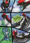  2017 anthro avian bat_wings belly bird black_eyes black_scales blue_feathers comic dragon drooling duo english_text feathers feral green_sclera green_tongue hair hand_on_stomach licking licking_lips lying membranous_wings neck_bulge nude on_back open_mouth pippuri red_hair saliva scales scalie size_difference swallowing text tongue tongue_out vore white_feathers white_scales wings 