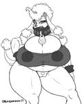  2017 anthro areola big_breasts breasts canine cleavage clothed clothing dog female huge_breasts inverted_nipples mammal navel nipples oblivionrising overweight poodle pubes pussy solo 