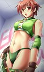  1girl bangs bare_shoulders blush breasts brown_eyes brown_hair character_request crotch digdug006 female gloves looking_down navel open_mouth short_hair solo thighs underwear undressing wrestle_angels wrestle_angels_survivor wrestle_angels_survivor_2 