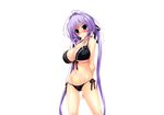  arms_behind_back black_panties blue_eyes blush breasts groin halter_top halterneck highres hoshizaki_ouka large_breasts long_hair navel official_art oshiki_hitoshi panties purple_hair sakigake_generation! solo transparent_background twintails underwear underwear_only very_long_hair 