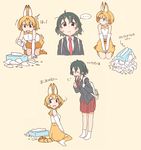  /\/\/\ 2girls :d ^_^ ahoge alternate_costume animal_ears black_hair blazer blonde_hair blue_eyes closed_eyes collared_shirt commentary contemporary elbow_gloves full_body gloves highres jacket kaban_(kemono_friends) kasa_list kemono_friends knapsack kneeling lucky_beast_(kemono_friends) miniskirt multiple_girls neck_ribbon necktie open_mouth pleated_skirt red_neckwear red_skirt ribbon school_uniform seiza serval_(kemono_friends) serval_ears shirt short_hair simple_background sitting skirt smile spoken_ellipsis sweatdrop tail tissue tissue_box translated v-shaped_eyebrows white_gloves white_legwear white_shirt yellow_eyes |d 