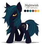  2017 blue_fur blue_hair cutie_mark equine fan_character female feral fur hair hioshiru hooves mammal model_sheet my_little_pony nude simple_background solo standing white_background 