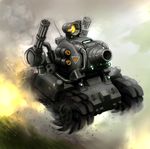  driving dust_cloud explosion gatling_gun ground_vehicle hiro1984 metal_slug military military_vehicle motor_vehicle no_humans sv001_(metal_slug) tank tank_focus 