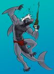 anonomega armpits beverage clothing coffee fish male marine shark speedo swimsuit transformation underwater water 