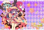  blue_eyes hat koakuma multiple_girls patchouli_knowledge purple_eyes purple_hair red_eyes remilia_scarlet shiwasu_horio touhou 